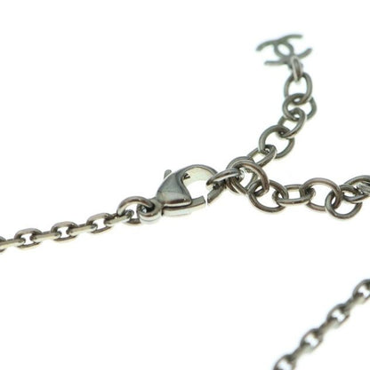 Chanel Square Design Coco Mark Necklace Pendant Chain Silver And Black