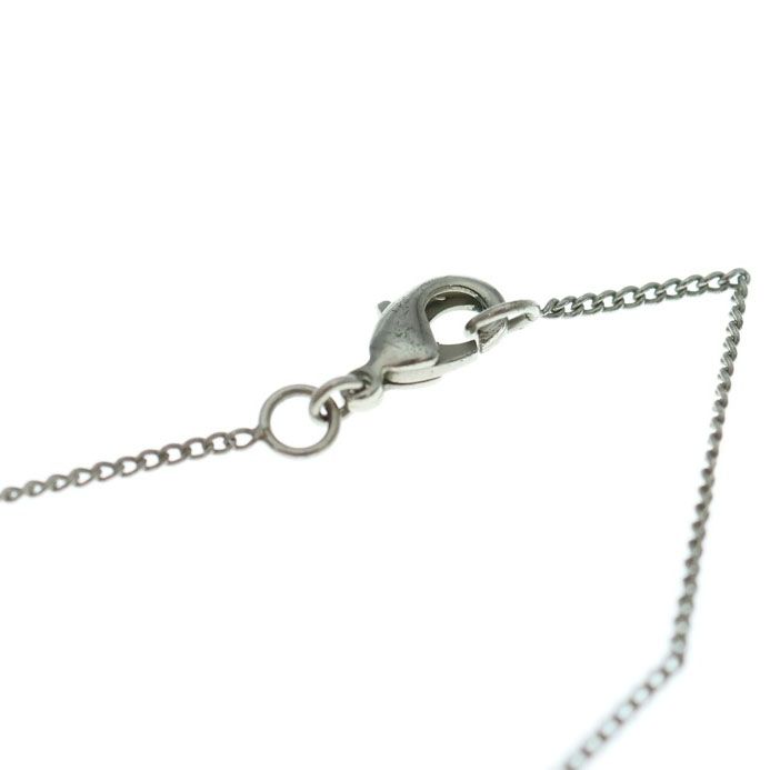 Chanel Coco Rhinestone Necklace Pendant Chain Silver