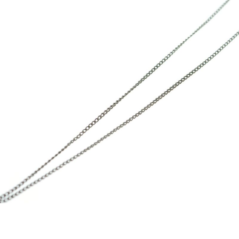Chanel Coco Rhinestone Necklace Pendant Chain Silver