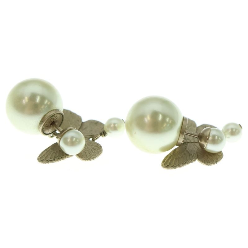 DIOR Butterfly Pearl Earrings Gold
