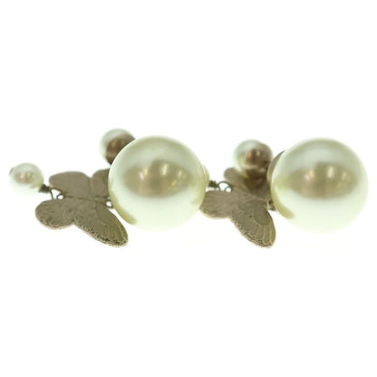 DIOR Butterfly Pearl Earrings Gold