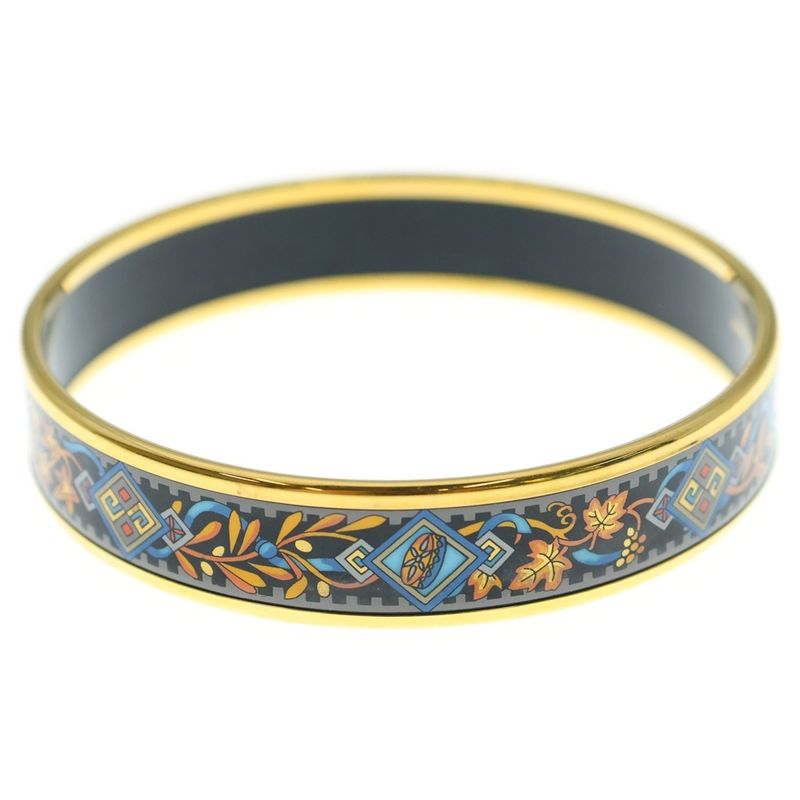 Hermes Emile PM Bangle Bracelet Gold × Black GP