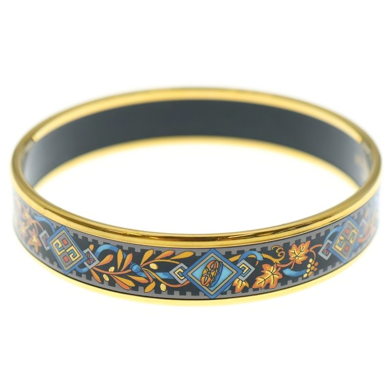 Hermes Emile PM Bangle Bracelet Gold × Black GP