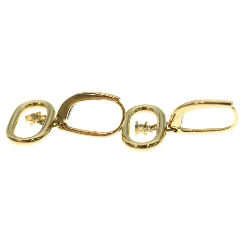 Celine Triomphe Hoop Earrings Gold GP