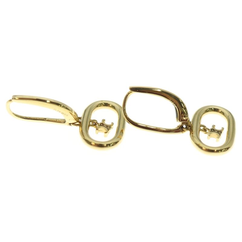 Celine Triomphe Hoop Earrings Gold GP