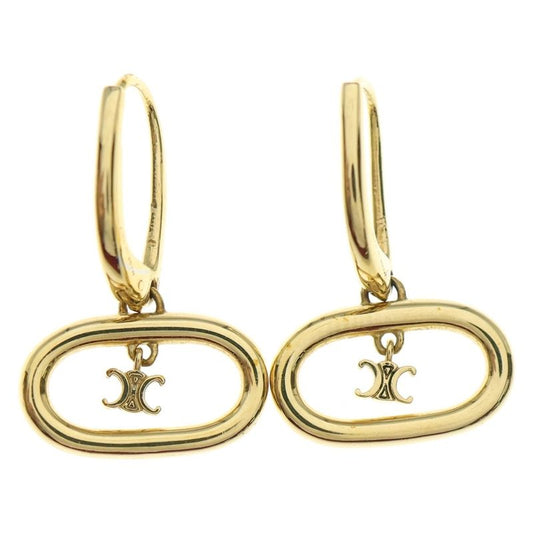 Celine Triomphe Hoop Earrings Gold GP