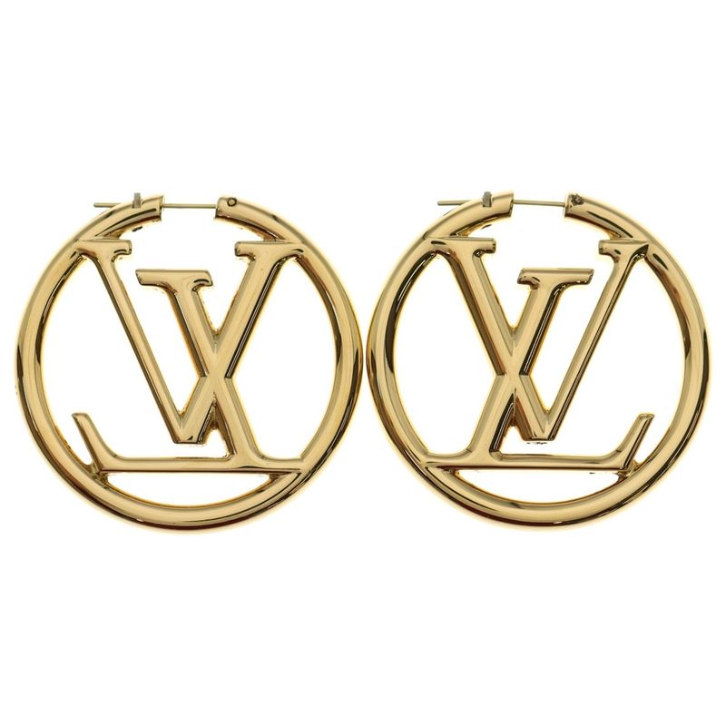 Louis Vuitton Bucheur Dreille Louise Hoop Earrings Gold GP M64288