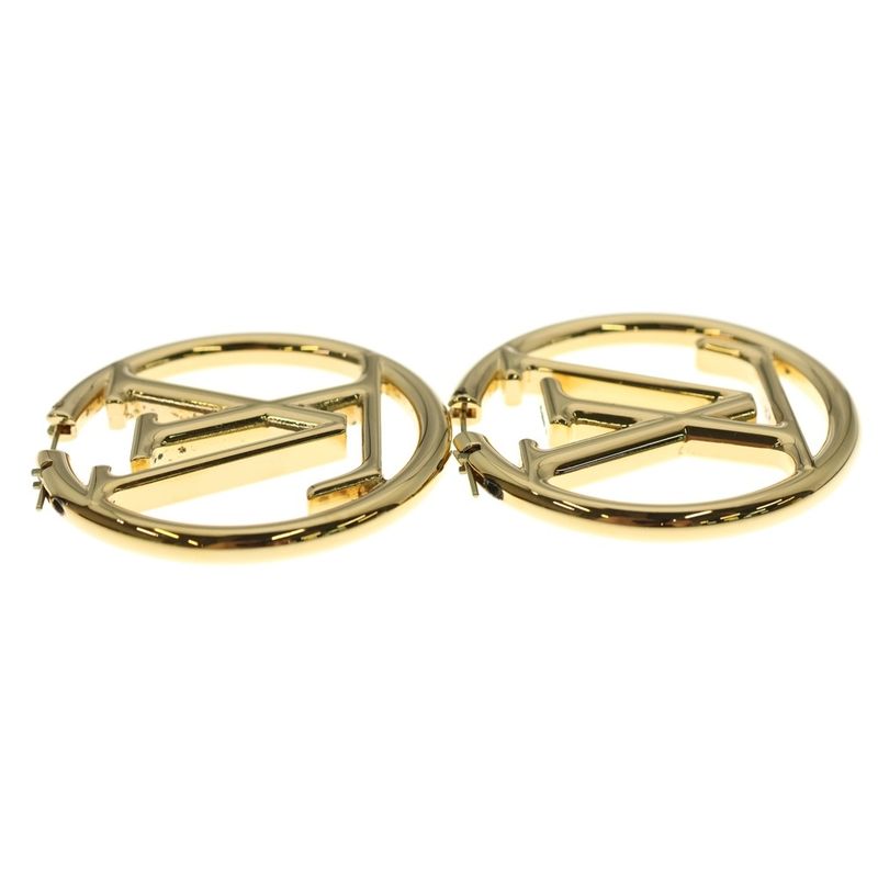 Louis Vuitton Bucheur Dreille Louise Hoop Earrings Gold GP M64288