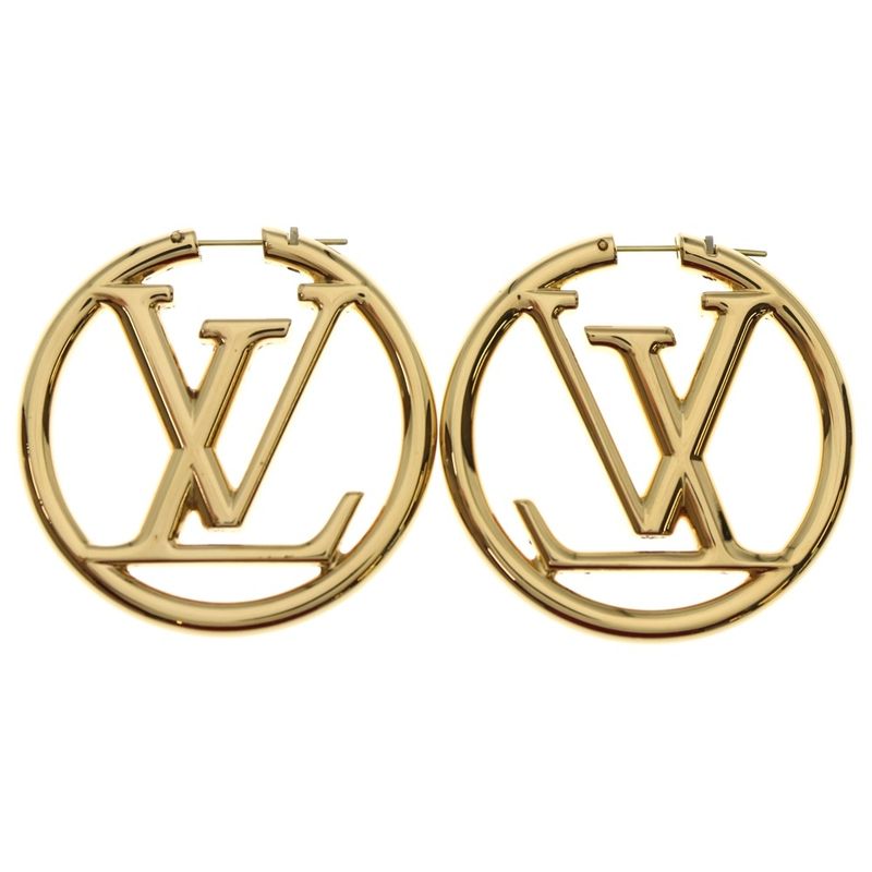 Louis Vuitton Bucheur Dreille Louise Hoop Earrings Gold GP M64288