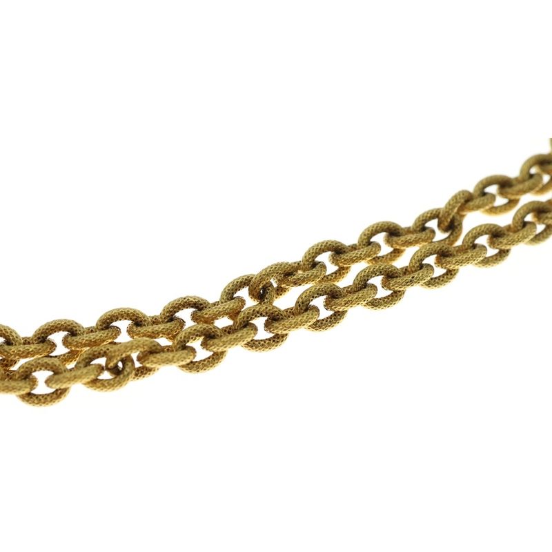 Chanel Coco Mark Lava Necklace Pendant Chain Gold GP