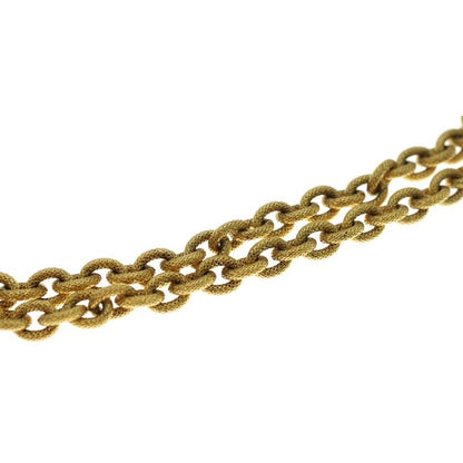 Chanel Coco Mark Lava Necklace Pendant Chain Gold GP