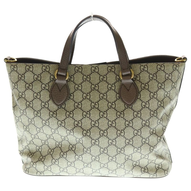 Gucci GG Supreme Mystic Cat 2WAY Bag Brown PVC X Leather 473887