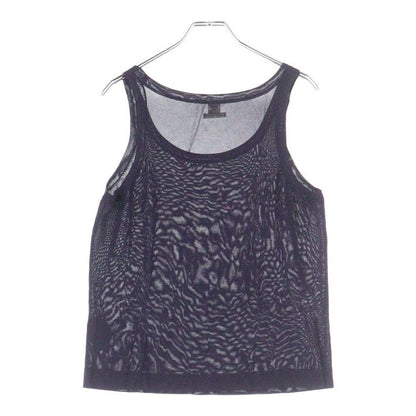 Hermes Viscose Rayon Knit Sleeveless Tank Top Cut And Sewn Top Purple Women