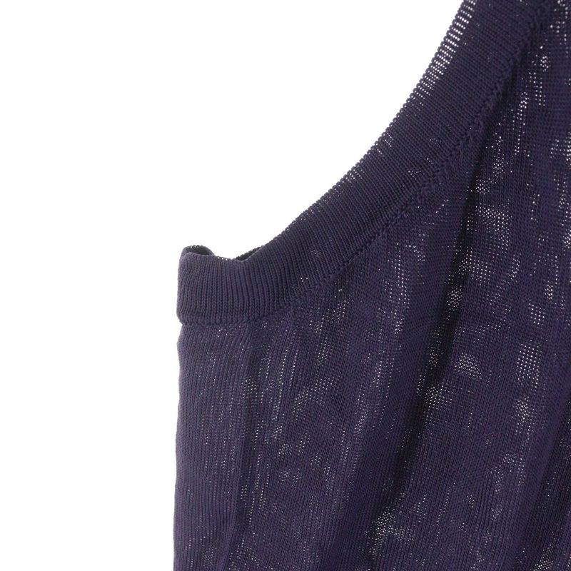 Hermes Viscose Rayon Knit Sleeveless Tank Top Cut And Sewn Top Purple Women