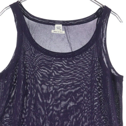 Hermes Viscose Rayon Knit Sleeveless Tank Top Cut And Sewn Top Purple Women