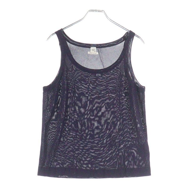 Hermes Viscose Rayon Knit Sleeveless Tank Top Cut And Sewn Top Purple Women