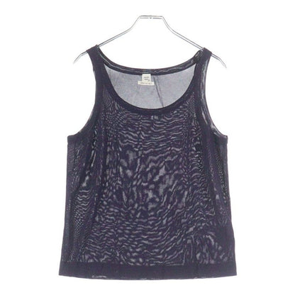 Hermes Viscose Rayon Knit Sleeveless Tank Top Cut And Sewn Top Purple Women