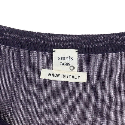 Hermes Viscose Rayon Knit Sleeveless Tank Top Cut And Sewn Top Purple Women