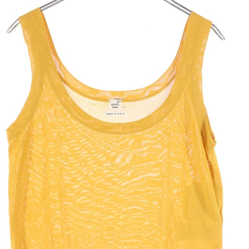 Hermes Belt Design Viscose Rayon Knit Sleeveless Tank Top Cut And Sewn Top