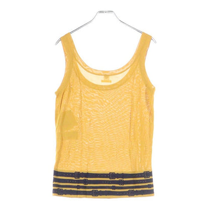 Hermes Belt Design Viscose Rayon Knit Sleeveless Tank Top Cut And Sewn Top