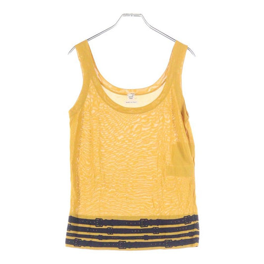 Hermes Belt Design Viscose Rayon Knit Sleeveless Tank Top Cut And Sewn Top