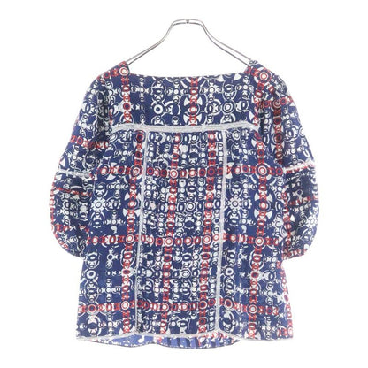 Chanel 07AW Coco Mark Allover Print Square Neck Lace Switch Puff Half Sleeve