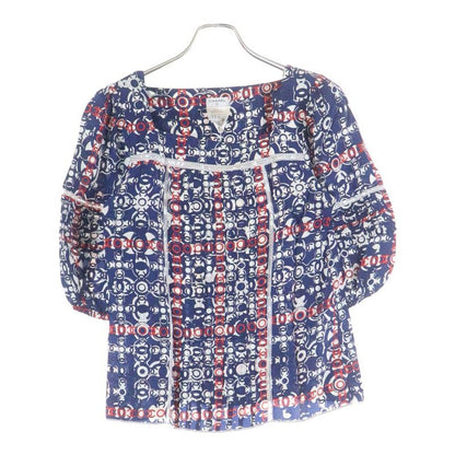 Chanel 07AW Coco Mark Allover Print Square Neck Lace Switch Puff Half Sleeve