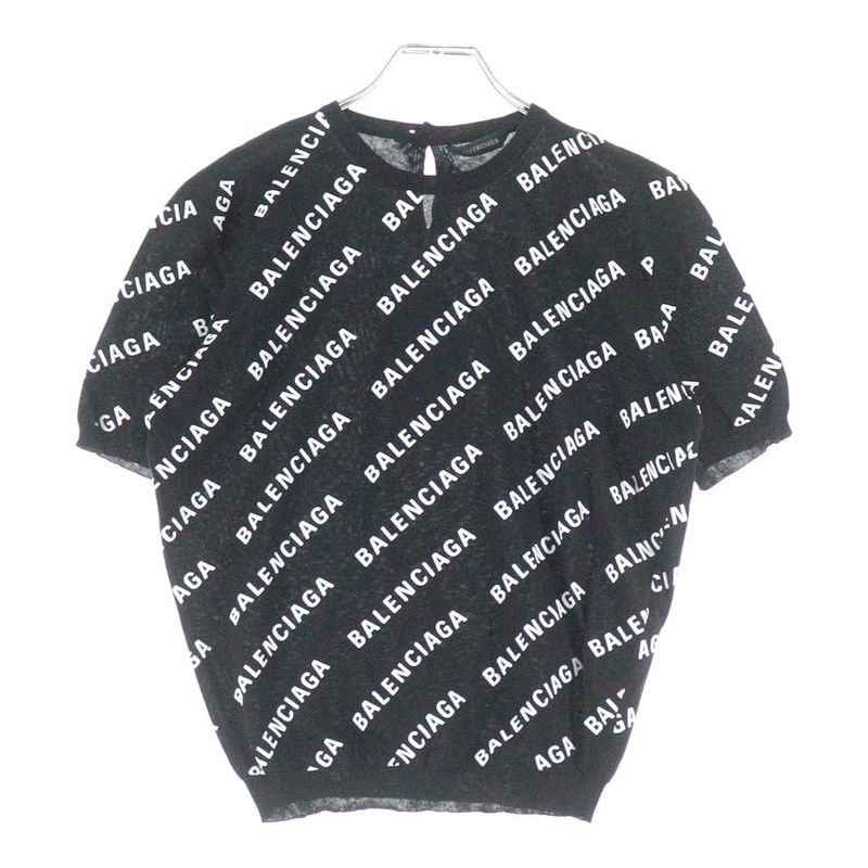 Balenciaga Mini Allover Logo Sweater Mini Allover Logo Print Crewneck Pullover