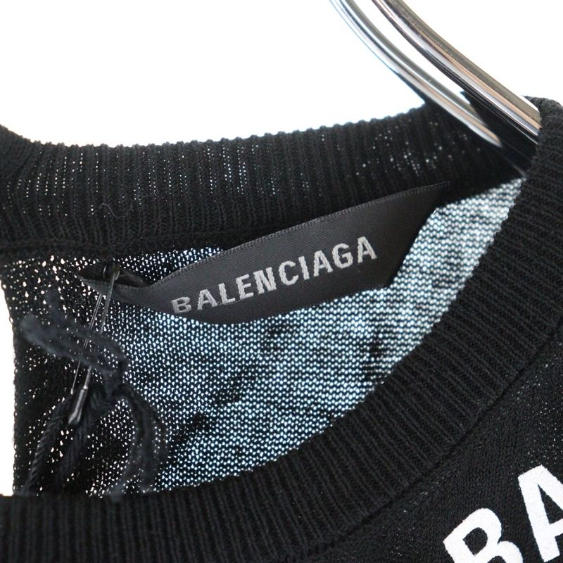 Balenciaga Mini Allover Logo Sweater Mini Allover Logo Print Crewneck Pullover