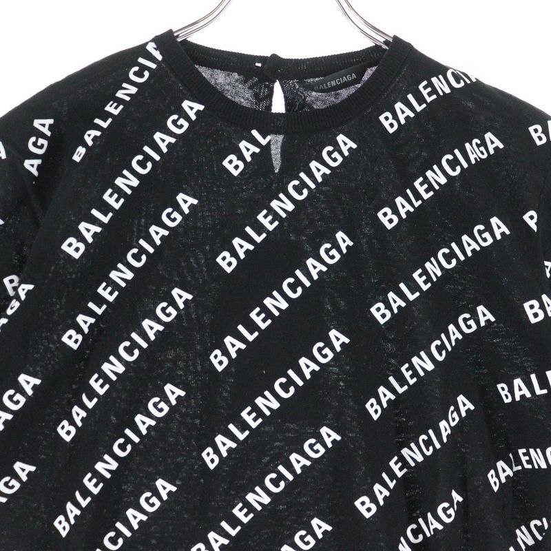 Balenciaga Mini Allover Logo Sweater Mini Allover Logo Print Crewneck Pullover