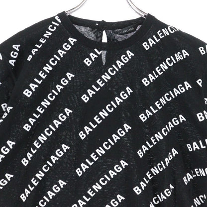 Balenciaga Mini Allover Logo Sweater Mini Allover Logo Print Crewneck Pullover