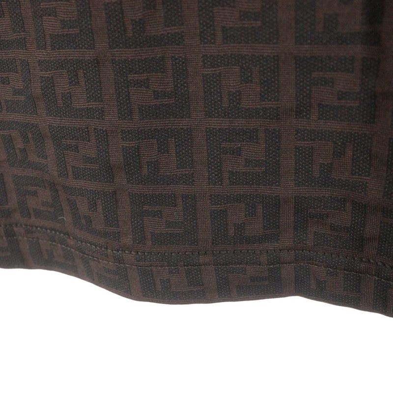 Fendi Zucca Jacquard Crewneck Sleeveless Medium Tight Cut Sewn Dress Brown