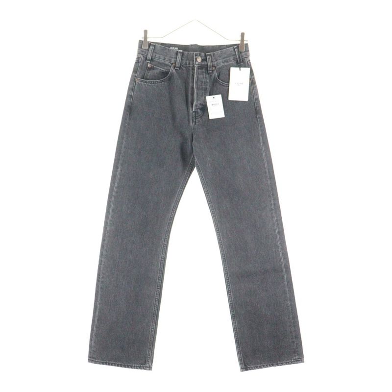 Celine 23AW KURT Jeans Washed Damaged Denim Pants Jeans Black N574 947F