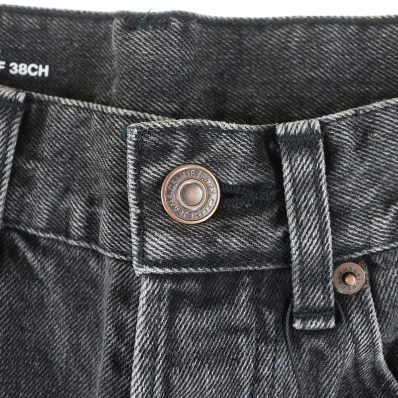 Celine 23AW KURT Jeans Washed Damaged Denim Pants Jeans Black N574 947F