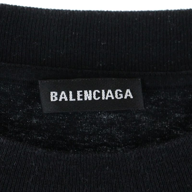 Balenciaga WFP Logo Print Short-sleeved T-shirt Cut And Sewn Black/white 541874