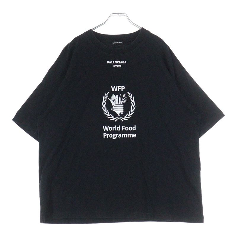 Balenciaga WFP Logo Print Short-sleeved T-shirt Cut And Sewn Black/white 541874