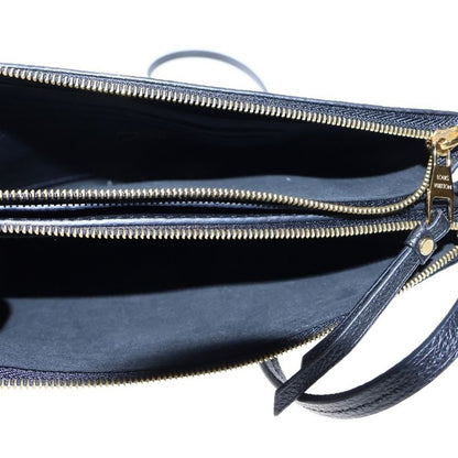 Louis Vuitton Monogram Empreinte Double Zip Shoulder Bag Black Leather M80787
