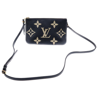 Louis Vuitton Monogram Empreinte Double Zip Shoulder Bag Black Leather M80787