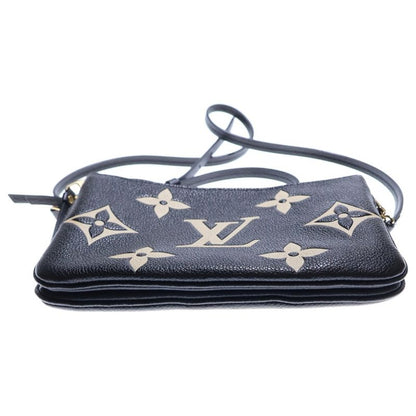 Louis Vuitton Monogram Empreinte Double Zip Shoulder Bag Black Leather M80787