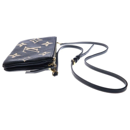 Louis Vuitton Monogram Empreinte Double Zip Shoulder Bag Black Leather M80787