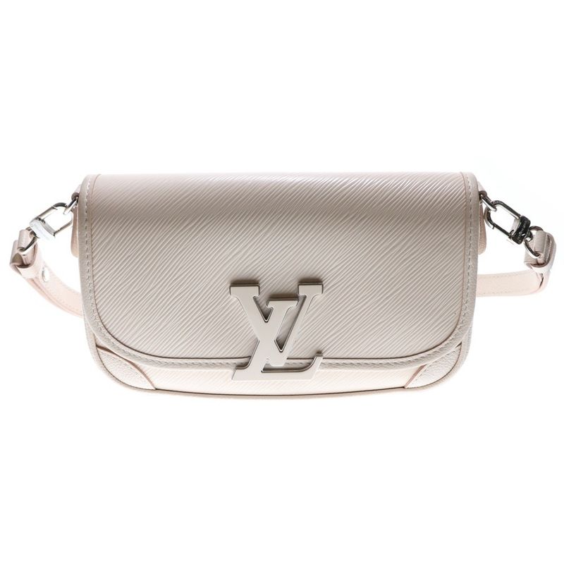 Louis Vuitton Epi Buci NM One Shoulder Bag Handbag Beige Leather M59457 Silver