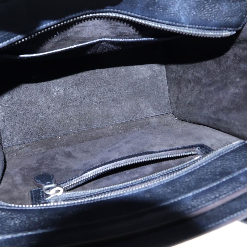 Celine Luggage Micro Cles Jouge Tote Handbag Black Leather