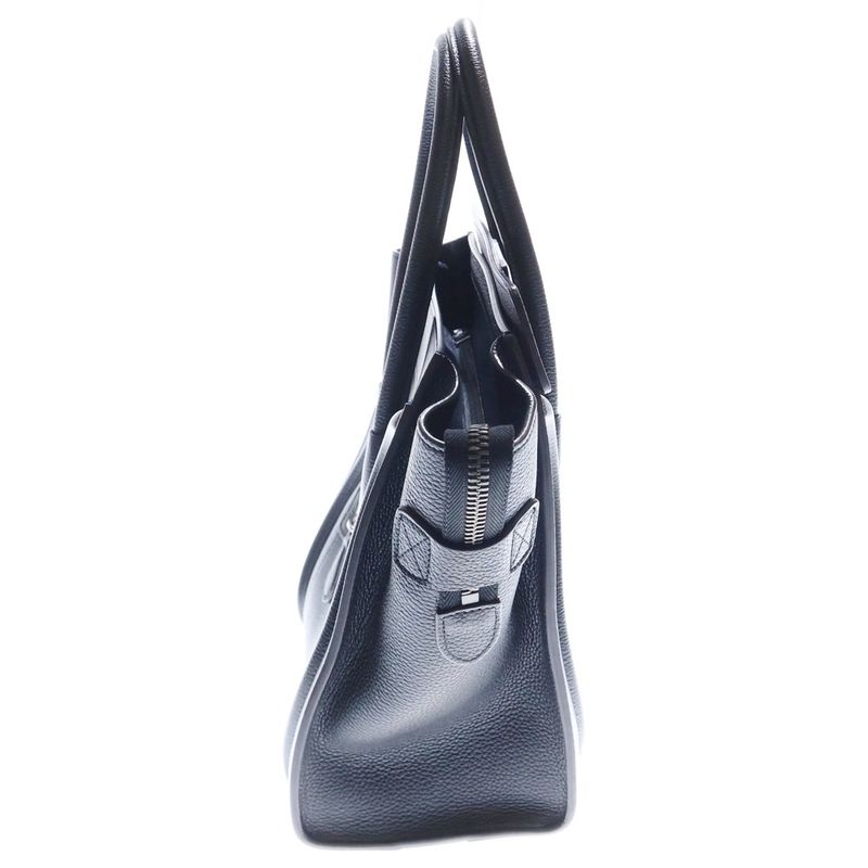 Celine Luggage Micro Cles Jouge Tote Handbag Black Leather