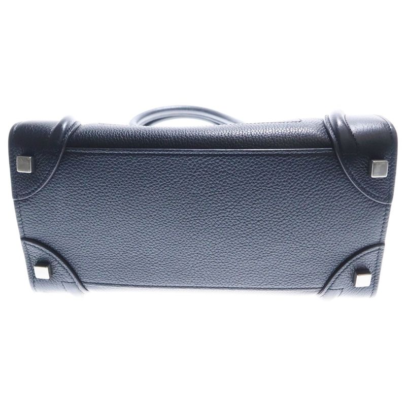 Celine Luggage Micro Cles Jouge Tote Handbag Black Leather