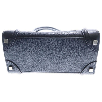 Celine Luggage Micro Cles Jouge Tote Handbag Black Leather