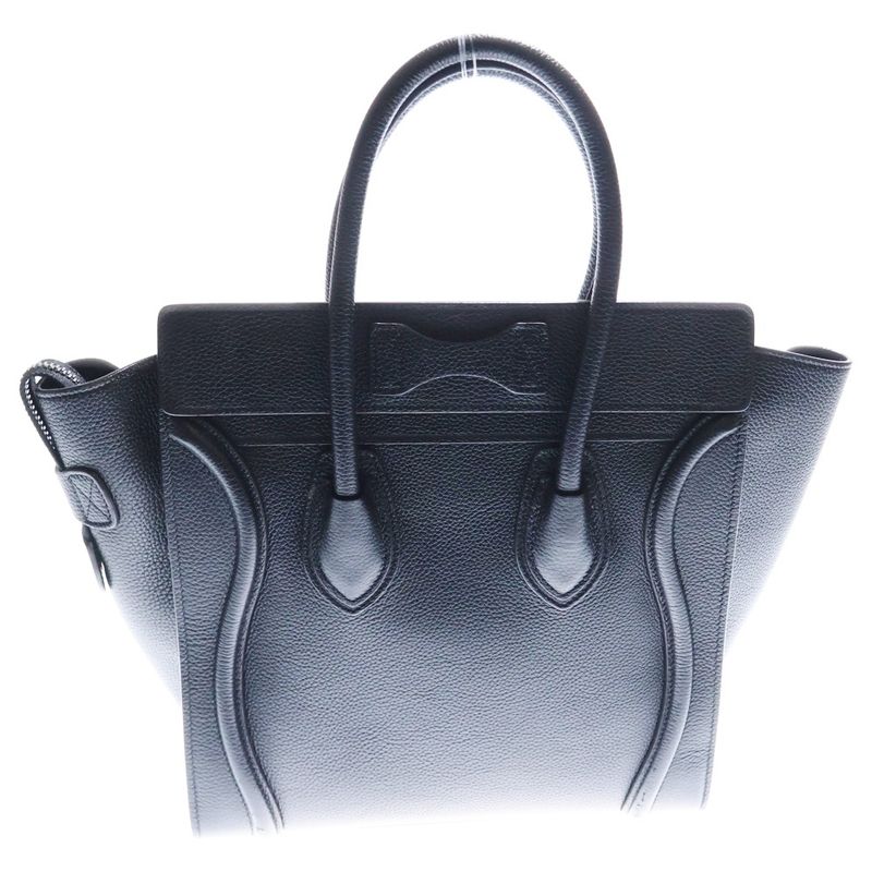 Celine Luggage Micro Cles Jouge Tote Handbag Black Leather