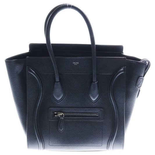 Celine Luggage Micro Cles Jouge Tote Handbag Black Leather