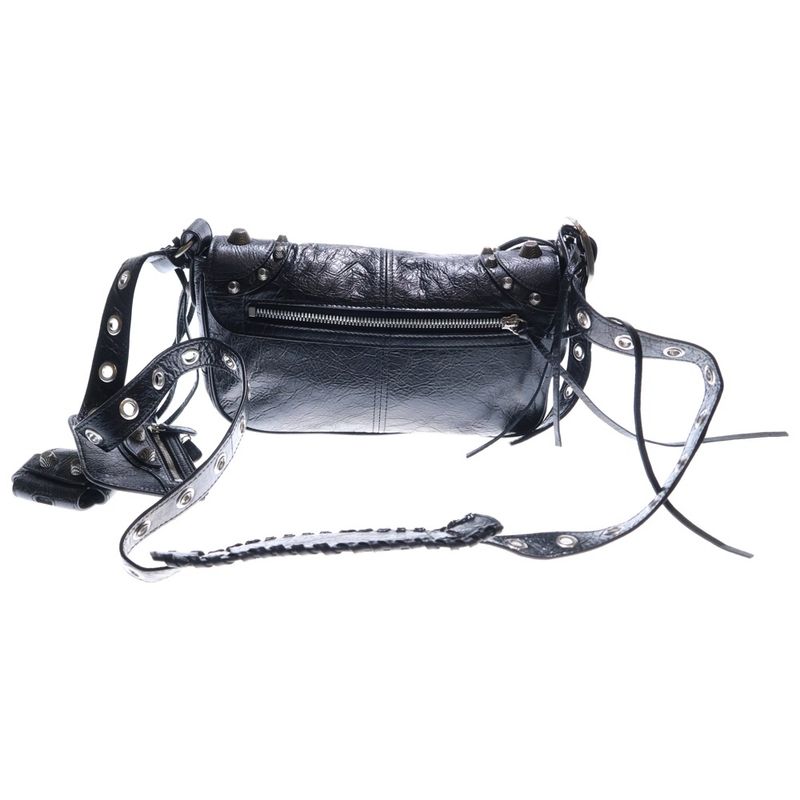 Balenciaga Le Cagor XS Shoulder Bag Mini Bag Black Leather 719082 Silver