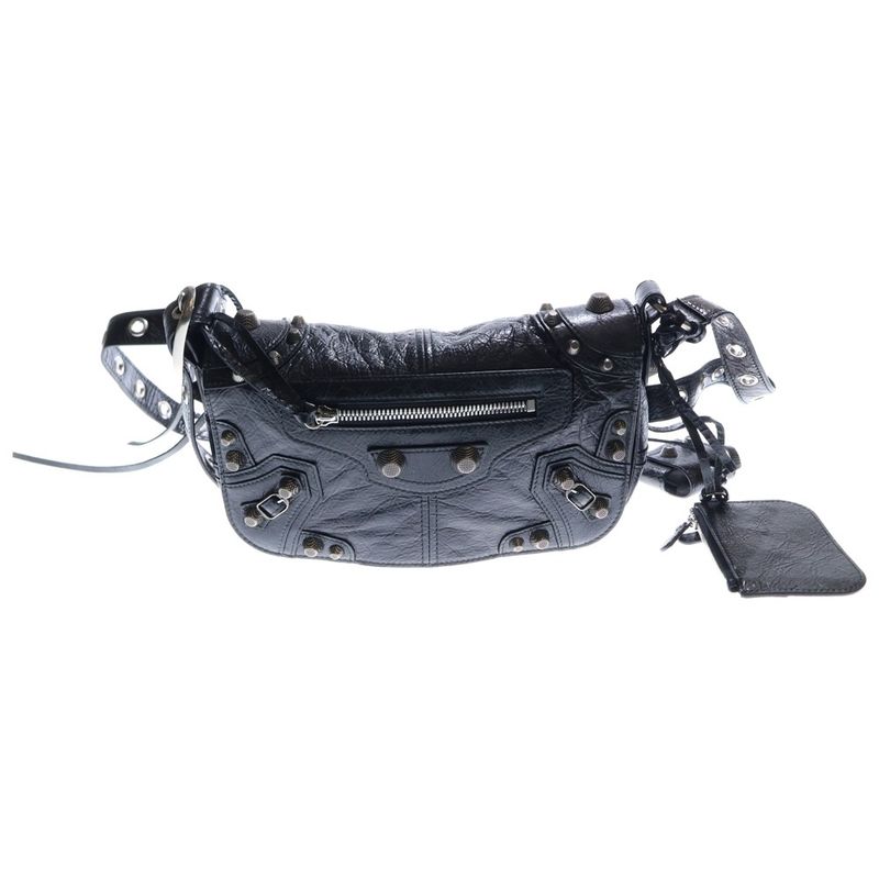 Balenciaga Le Cagor XS Shoulder Bag Mini Bag Black Leather 719082 Silver