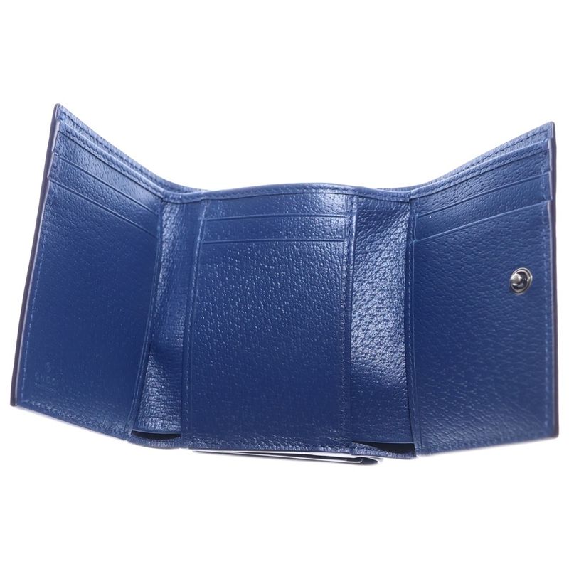 Gucci GG Supreme Trifold Wallet With Details Compact Wallet Coin Case Beige